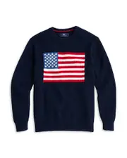 Vineyard Vines American Flag Cotton Crewneck Sweater