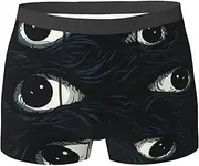 [QMNEHJ] Scary Eyes Men's Boxer Briefs Breathable Stretch Underwear Moisture-Wicking Trunks for Men