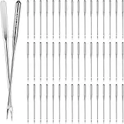 ElevateTech 50 Pcs Sewing Machine Needles, Universal Size 100/16 Regular Sewing Machine Needles Leather Heavy Duty Embroidery Regular Sewing Needle for Thickened Fabrics