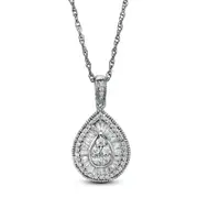 0.38 CT. T.W. Composite Natural Diamond Teardrop Pendant in 10K White Gold
