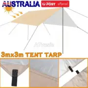 3m Waterproof Camping Tent Tarp Shelter Hammock Cover Lightweight Rain Fly + Bag