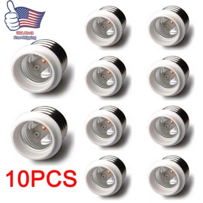 USA Light Bulb Socket Adapter Medium Base E39 to E26 Screw Reducer Acc 10Pcs
