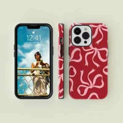 MAGSAFE red pink bow Phone Case iPhone 16 15 14 13 12 11 Pro burga design