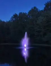 WaterCannon Pond Fountain Solar Changing Color Light Kit Up Shining 2" Center