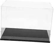 CORHAD Football Display Case Acrylic Football Container for Home Use Transparent Multipurpose Storage Box with Black Base for Collectible Display and Organization