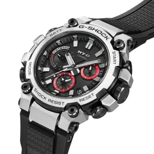 【CASIO 卡西歐】G-SHOCK MT-G 碳纖維核心 太陽能藍芽電波手錶 銀X紅 MTG-B3000-1A_50.9mm