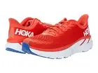 Hoka One One Clifton 7 Men's Lace-up Sneakers Red Fiesta Mesh US Size 8.5