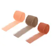 Chiffon Ribbon 1.5" x 8 Yard, Light Orange/Dark Brown/Brown Silk Ribbon