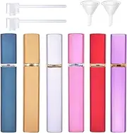 Refillable Perfume Atomizer - 12ML Mini Portable Spray Bottle, Scent Pump Case, Dispenser Tool, Travel-Friendly (Pack of 6)