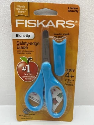 Fiskars Blue Blunt-tip Scissors With Sheath Kids School Supplies