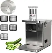 ommercial Vegetable Fruit Dicer - Vegetable Cube Cutting Machine 250W, Fruit Onion Potato Slicer Vegetable Cutter Food Chopper, with 5 Dicing Blades and 1 Slicing Blade
