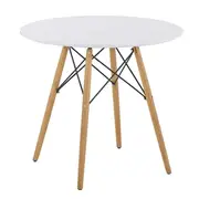 Oliver White 80 cm Round Dining Table