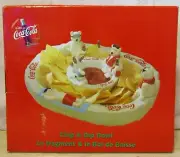 New 1999 Coca-Cola Polar Bear Bottle Cap Chip & Dip Bowl