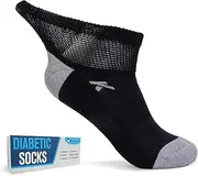 KWUKOTY 3 Pairs Diabetic Socks Cushioned Sole Non-binding Seamless for Men & Women