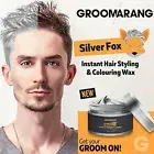 Silver Fox Instant Hair Colour Styling Wax Natural Grey Wash Out Temporary Dye