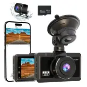 Dash Cam Front and Rear 2.5K+1080P FHD WiFi Dual Dash Camera for Cars, 170° A...