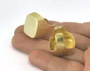 Hammered Shape Ring Blank - Raw brass (18.5mm 8US inner size - Adjustable ) 564