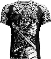[Hardcore Training] Budo Grey Men's Rash Guard Compression Long Sleeve MMA No-Gi Tight BJJ Grappling Base Layer Fitness