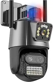 9MP Three Lens WiFi IP Camera 4K HD Dual Screen PTZ Camera Auto Tracking Security CCTV Camera 4MP P2P Video Surveillance(9MPAdd 64G Card)