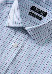 Lauren Ralph Lauren Men's Ultraflex Slim Fit Multi Check Blue Dress Shirt