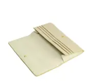 Tumi Women Seurat Thin Continental Leather Wallet Bone Color