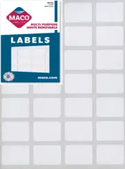 MACO White Rectangular Multi-Purpose Labels, 5/8 x 7/8 Inches, 1000 Per Box...