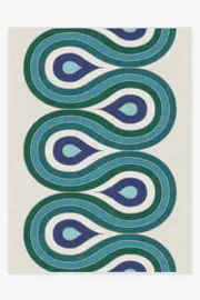 275' x 365' | Machine Washable Runner Rug | Kid & Pet Friendly | Indoor Rug | Milano Peacock Rug by Jonathan Adler | Ruggable