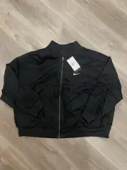 Nike Womens Reversible Varsity Bomber Jacket Size 2X Plus Black FB3206-010 NWT