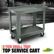 2-Shelf PP Home Garage Office Gray Small Tray Top Cleaning Service Utility Cart