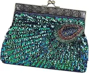 [BESPORTBLE] Retro Sequin Embroidered Evening Clutch Handbag for Women Elegant Pouch for Wedding Parties Prom and Cocktail Events