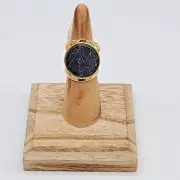 7 Charming Sisters "Super Mom" Bezel Set Black & White Crackle Stone Ring, 6