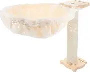 Cat Tree with Scratching Post & Hammock Bed, Multi-Level DIY for Indoor Kittens - Soft Lint Covered, Beige(16.1x13.1x12.5in)