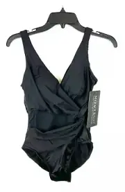 Miraclesuit Women’s Circe Black Tummy Control One Piece Swimsuit Size 6