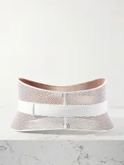 [Alaïa] Alaïa - Neo Bustier Laser-cut Leather Belt - White - 70 70 White