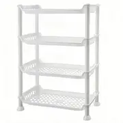 3 Tier Standing Shower Caddy Organizer Corner, Bathroom Shower Organizer Stand,Heavy Plastic Shower Shelf Caddy Corner for Shampoo, Shower Rack Stands for Inside Bathroom, Bathtub (White, 4 Tier)