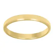 14K Yellow Gold Flat Center Beveled Edge Wedding 3mm Band Ring Size 13 for Women