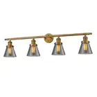 Innovations 4 Light Small Cone Bathroom Fixture in Brushed Brass - 215-BB-G63