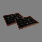 Large Air Tite "H" Capsule Tray for Display Box Mahogany Finish 2 Pak