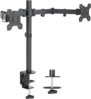 Dual Monitor Stand Mount, Heavy-Duty Fully Adjustable Desk Clamp Arms Up to 27"