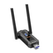 USB WiFi Adapter AC1300Mbps for pc - Dual 5Dbi High Gain WiFi Wireless Antenn...