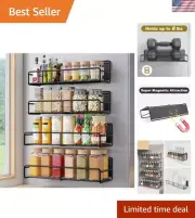 Rust-Resistant Magnetic Spice Shelf - Durable Kitchen Storage Rack Set