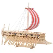 130pc Heebie Jeebies Fearless Dragon Viking Ship 3D Wood Puzzle Building Kit 8+