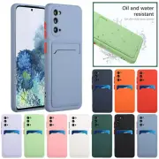 For Samsung S25 S24 S23 S22 S21Ultra Plus Silicone Case Card Holder Wallet Cover
