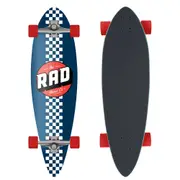 Rad Board Co Complete Pintail Mini Longboard - Checker Stripe White/Navy 9