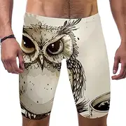 [FNETJXF] Mens Swim Briefs, Men's Athletic Swimwear Briefs, Good Morning Cartoon Owl