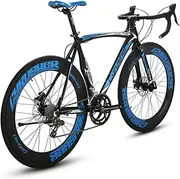 [Cyrusher] XC700 Road Bicycle Shinano 2400 Aluminium Frame 54/56cm 700C 70MM Mens Road Bike 16 Speeds Mechanical Disc Brakes