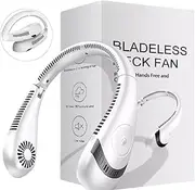 Foldable Neck Fan, Portable Hands Free Bladeless Fan, 5000 mAh Battery Wearable Personal Fan, 360° Cooling Fan, USB Powered Desk Fan, Leafless, Bladeless Travel Sports Fan, 80 Air Outlets, 3 Speeds