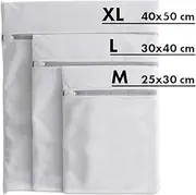 MAGIC WIPE® Mesh Laundry Bags for Washing Machine - 3Pcs Washing Bags for Laundry - Washing Machine Bags with Zip for Clothes, Socks, Shoes, Underwear, Bra