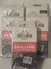5 X Grillman Digital Meat Thermometer with Leave-in Stainless Steel Probe &Timer
