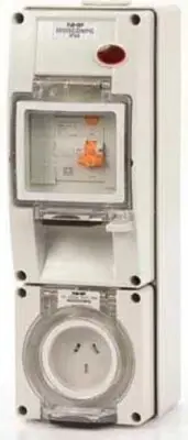 Iso SOCKET WITH RCD 500V 5-Pin Round, Surface Mount, Grey- 10A Or 20A